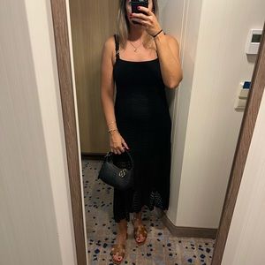 AQUA Crocheted Midi Dress